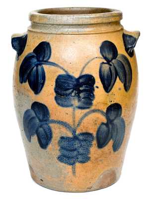 1 Gal. Stoneware Jar w/ Profuse Floral Decoration, Baltimore, MD, circa 1840