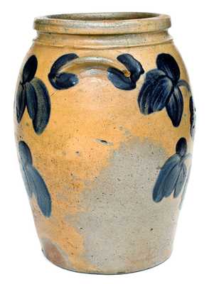 1 Gal. Stoneware Jar w/ Profuse Floral Decoration, Baltimore, MD, circa 1840