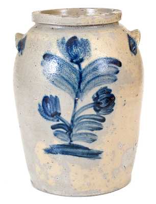 Baltimore Stoneware Jar w/ Floral Decoration, circa 1830