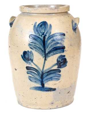 Baltimore Stoneware Jar w/ Floral Decoration, circa 1830