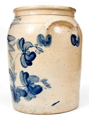 Rare WILLSON'S & YOUNG / HARRISBURG, PA Stoneware Jar with Floral Decoration