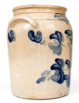 Rare WILLSON'S & YOUNG / HARRISBURG, PA Stoneware Jar with Floral Decoration