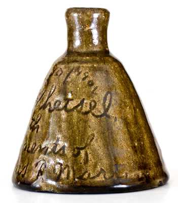 Very Rare 1901 Alkaline-Glazed Southern Stoneware Inkwell w/ Presentation Inscription