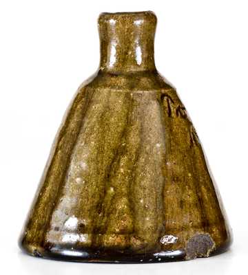 Very Rare 1901 Alkaline-Glazed Southern Stoneware Inkwell w/ Presentation Inscription