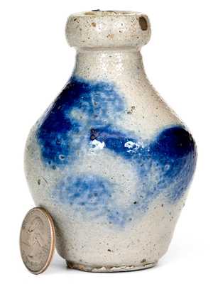 Fine Miniature New York State Stoneware Jug w/ Floral Decoration, circa 1830