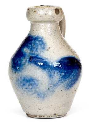 Fine Miniature New York State Stoneware Jug w/ Floral Decoration, circa 1830