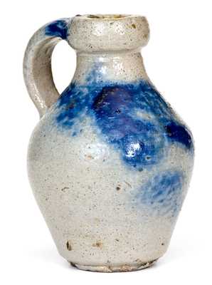 Fine Miniature New York State Stoneware Jug w/ Floral Decoration, circa 1830