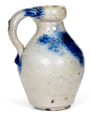 Fine Miniature New York State Stoneware Jug w/ Floral Decoration, circa 1830