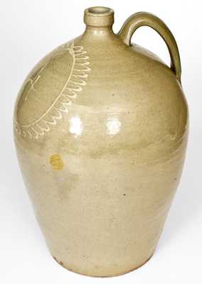 Attrib. Thomas Chandler, Edgefield District, SC Stoneware Jug with Slip Decoration