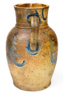Very Rare Probably West Virginia Stoneware Pitcher with Lead-Glazed Interior