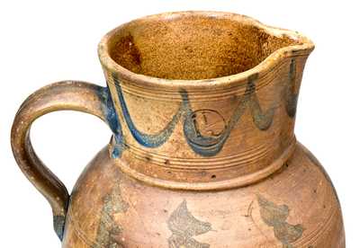 Very Rare Probably West Virginia Stoneware Pitcher with Lead-Glazed Interior