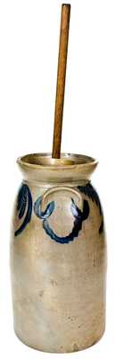 3 Gal. Baltimore Stoneware Churn w/ Floral Decoration, circa 1840