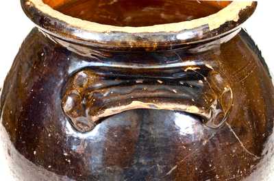 Very Unusual Redware Jar with Relief Federal Eagle Design, possibly Southern