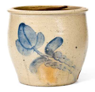 D.P. SHENFELDER / READING, PA Stoneware Cream Jar with Floral Decoration