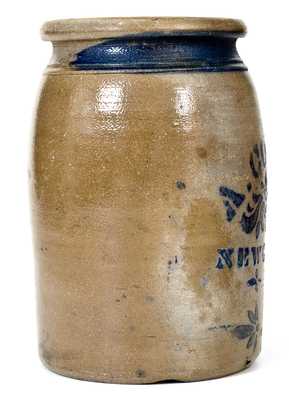 A. CONRAD / NEW GENEVA, PA Stoneware Jar with Stenciled Decoration