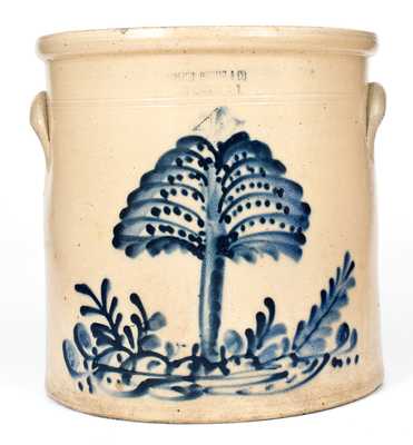 Scarce HAXSTUN, OTTMAN & CO. / FORT EDWARD. N.Y. Stoneware Tree Crock