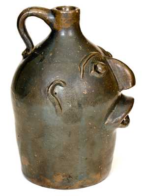 BROWN POTTERY, Arden, NC Stoneware Face Jug