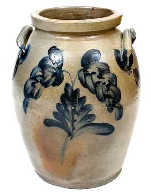 1 Gal. Philadelphia, PA Stoneware Jar w/Floral Decoration, circa 1840