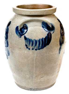 1 Gal. Philadelphia, PA Stoneware Jar w/Floral Decoration, circa 1840
