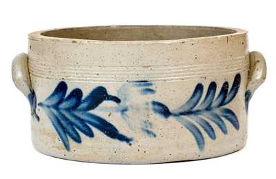 Remmey, Philadelphia Stoneware Butter Crock w/ Floral Decoration, circa 1850