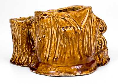 Exceptional Raccoon Match Holder by A. H. Prall at Fulper Pottery, Flemington, NJ, 1903