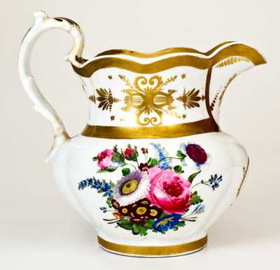 Rare and Important Tucker Porcelain Pitcher, Philadelphia, PA, circa 1832-1838