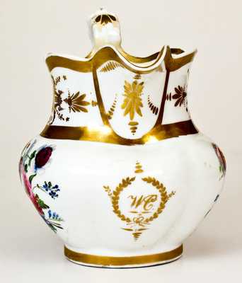 Rare and Important Tucker Porcelain Pitcher, Philadelphia, PA, circa 1832-1838