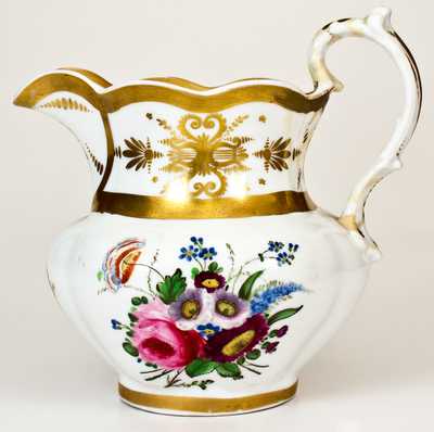 Rare and Important Tucker Porcelain Pitcher, Philadelphia, PA, circa 1832-1838