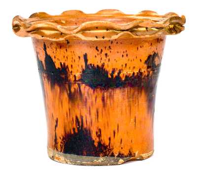 Redware Flowerpot att. Anthony Baecher, Thurmont, Maryland