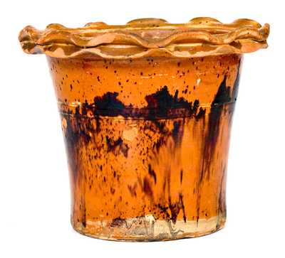 Redware Flowerpot att. Anthony Baecher, Thurmont, Maryland