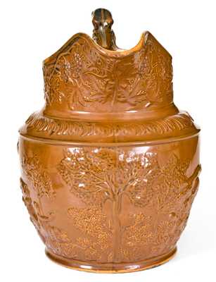 AMERICAN POTTERY CO. / JERSEY CITY, N.J. Stoneware Hound-Handled Pitcher