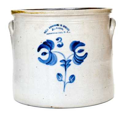 Scarce VAN SCHOIK & DUNN / MIDDLETOWN POINT, NJ Stoneware Crock