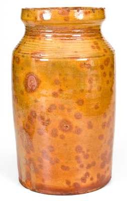 Probably Galena, Illinois Redware Jar with Tooled Rim