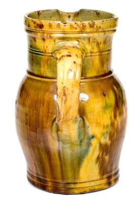 Small-Sized American Stoneware Pitcher with Multi-Colored Glaze