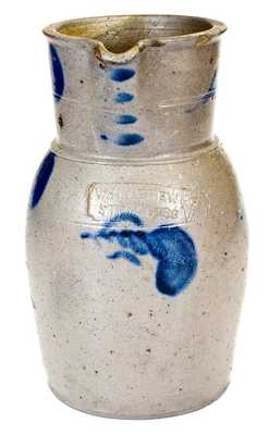 W. H. LEHEW & CO. / STRASBURG, VA Stoneware Pitcher w/ Cobalt Decoration