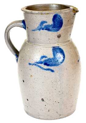 W. H. LEHEW & CO. / STRASBURG, VA Stoneware Pitcher w/ Cobalt Decoration