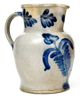 Remmey, Philadelphia Stoneware Pitcher with Floral Decoration