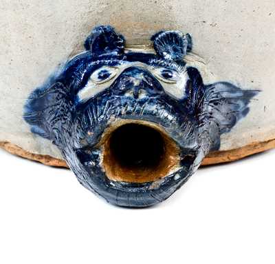 Extremely Rare SAM L. I. IRVINE / NEWVILLE, PA Monumental Stoneware Water Cooler, Bear s Head Spout