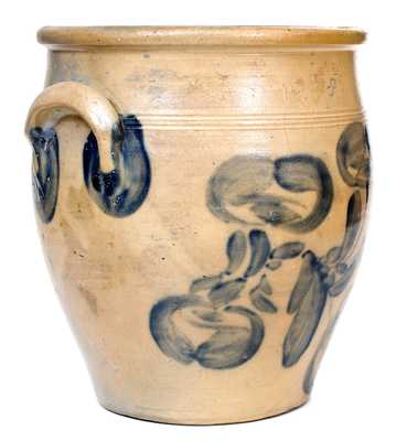 3 Gal. Beaver County, PA Stoneware Cream Jar w/ Profuse Floral Decoration