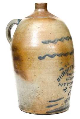 SCHMIDT & FRIDAY / PITTSBURGH, PA Western PA Stoneware Advertising Jug