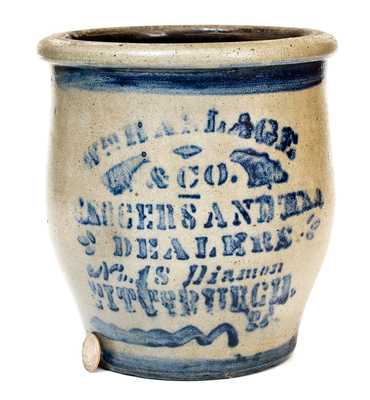 WM. HASLAGE & CO. / GROCERS AND TEA DEALERS / PITTSBURGH, PA Advertising Jar (1 Gal.)