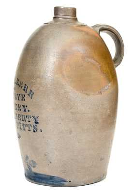 THOS. R. KERR / OLD RYE WHISKEY / PITTS. Western PA Stoneware Advertising Jug