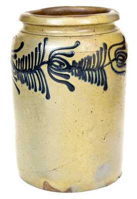 B. C. MILBURN, Alexandria, Virginia, Stoneware Jar w/ Slip-Trailed Floral Decoration