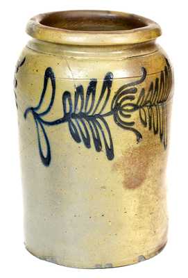 B. C. MILBURN, Alexandria, Virginia, Stoneware Jar w/ Slip-Trailed Floral Decoration