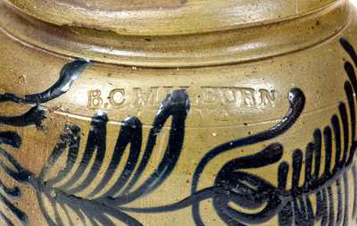 B. C. MILBURN, Alexandria, Virginia, Stoneware Jar w/ Slip-Trailed Floral Decoration