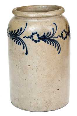 Baltimore Stoneware Jar with Slip-Trailed Floral Decoration, circa 1825