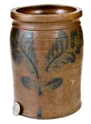 1/2 Gal. B. C. MILBURN, Alexandria, VA, Stoneware Jar with Floral Decoration