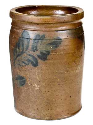 1/2 Gal. B. C. MILBURN, Alexandria, VA, Stoneware Jar with Floral Decoration