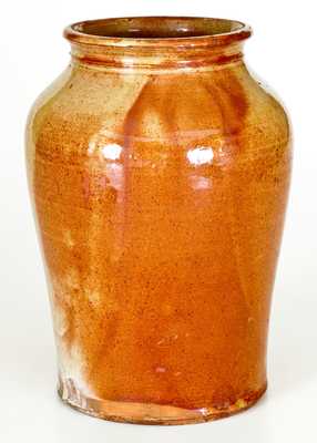 Fine Maine Redware Jar with Vibrant Glaze