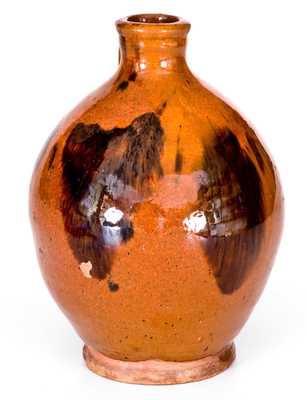 Small-Sized New England Redware Jug with Manganese Decoration